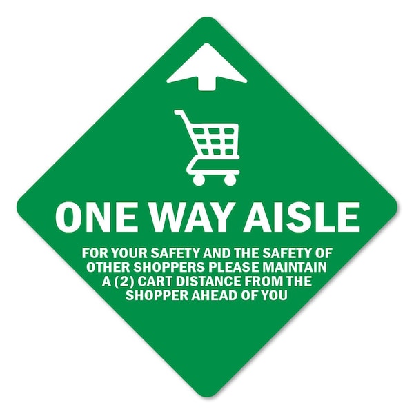 Signmission One Way Aisle For Your Saftety Non-Slip Floor Graphic, 3PK, 16 in L, 16 in H, FD-X-16-3PK-99981 FD-X-16-3PK-99981 - main